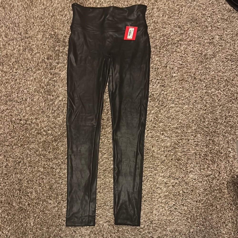 SPANX faux leather leggings. Size small.